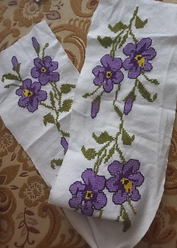 El İşi Nakışlı Çiçek Desenli Kumaşlar - Görsel 6