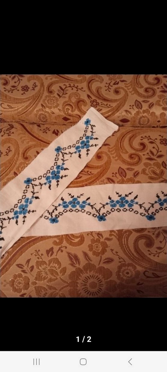 El İşi Nakışlı Çiçek Desenli Kumaşlar - Görsel 4