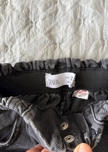 Kız Çocuk siyah  Düğmeli Denim Etek - Görsel 4