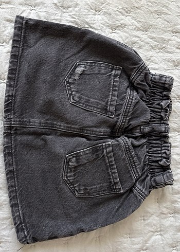 Kız Çocuk siyah  Düğmeli Denim Etek - Görsel 2