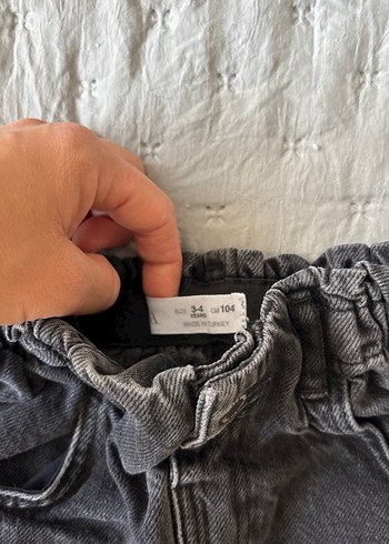 Kız Çocuk siyah  Düğmeli Denim Etek - Görsel 3