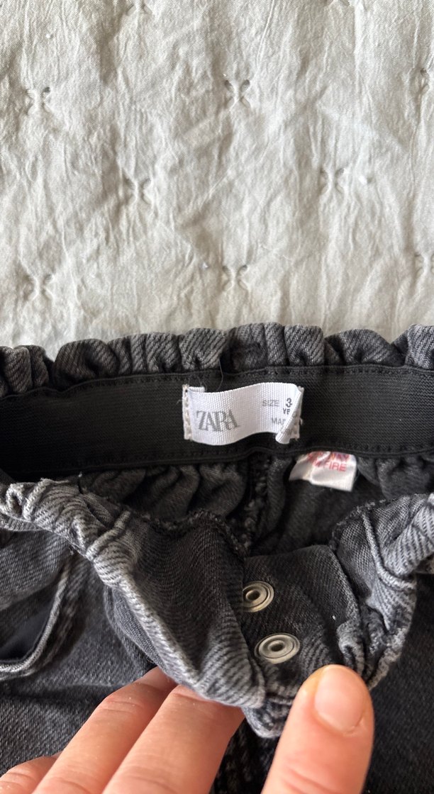 Kız Çocuk siyah  Düğmeli Denim Etek - Görsel 4