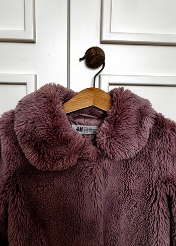 Kürk Detaylı pembe Kız Çocuk Kaban - Görsel 2