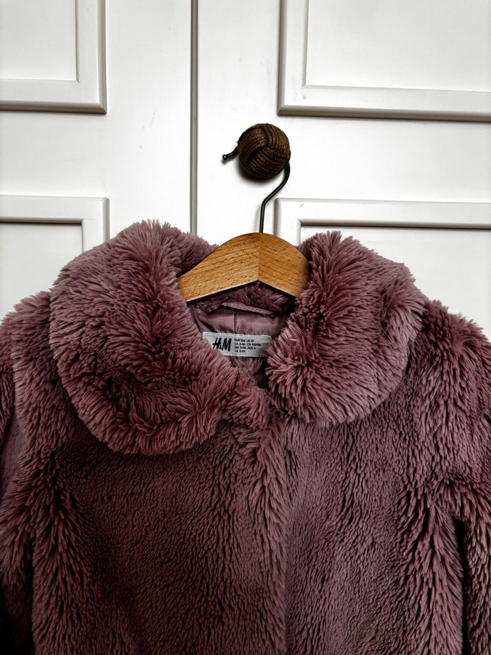 Kürk Detaylı pembe Kız Çocuk Kaban - Görsel 2