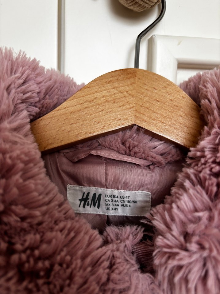 Kürk Detaylı pembe Kız Çocuk Kaban - Görsel 5