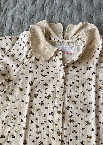 Dantel bebe Yakalı Nakışlı Kız Bluzu - Görsel 4