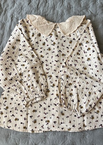 Dantel bebe Yakalı Nakışlı Kız Bluzu - Görsel 2