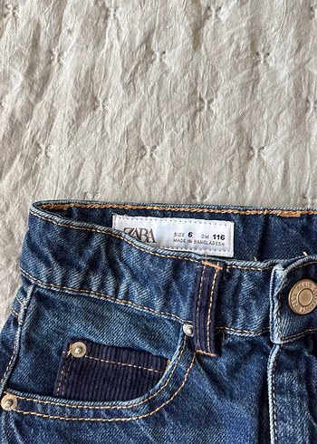 Düğmeli Mavi Kız Çocuk Kot Etek - Görsel 3