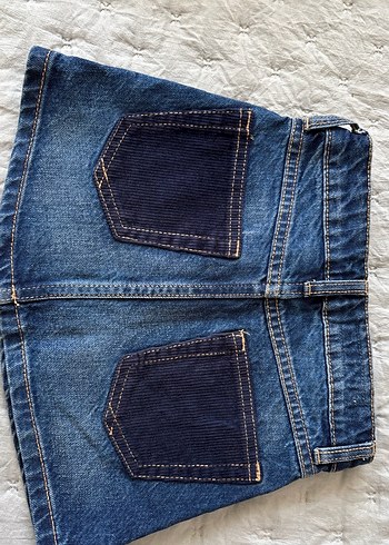 Düğmeli Mavi Kız Çocuk Kot Etek - Görsel 2