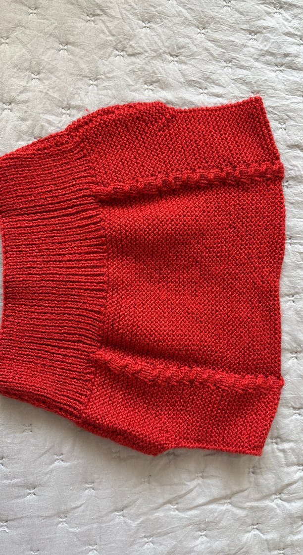 Kız Çocuk Kırmızı Örgü yelek, el emeği - Görsel 2