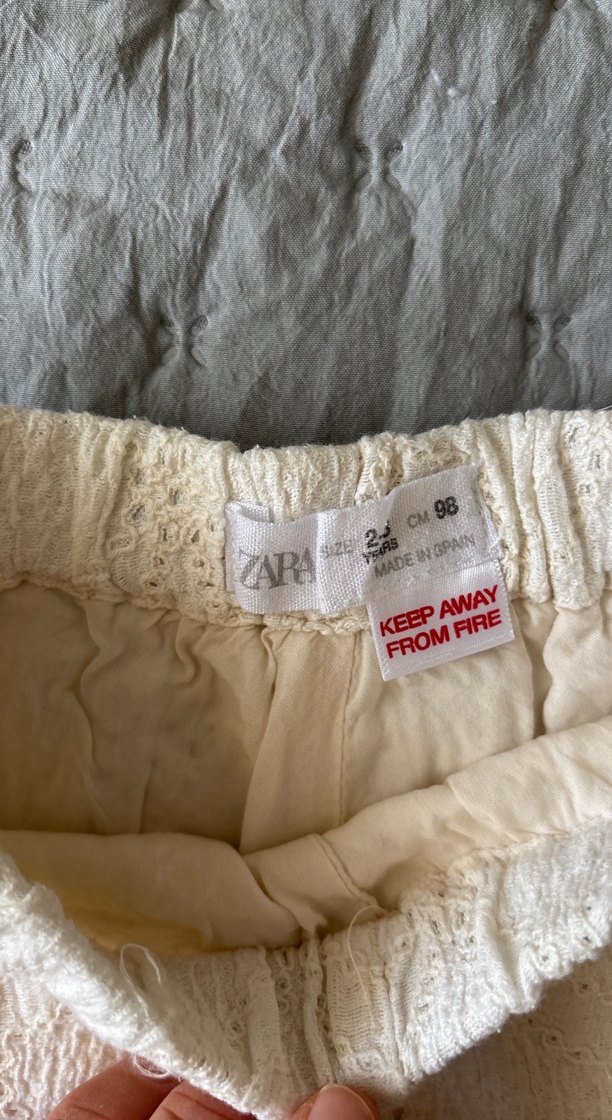 Dantel Detaylı Bol Kesim krem kız çoçuk Pantolon ve üst takım - Görsel 3