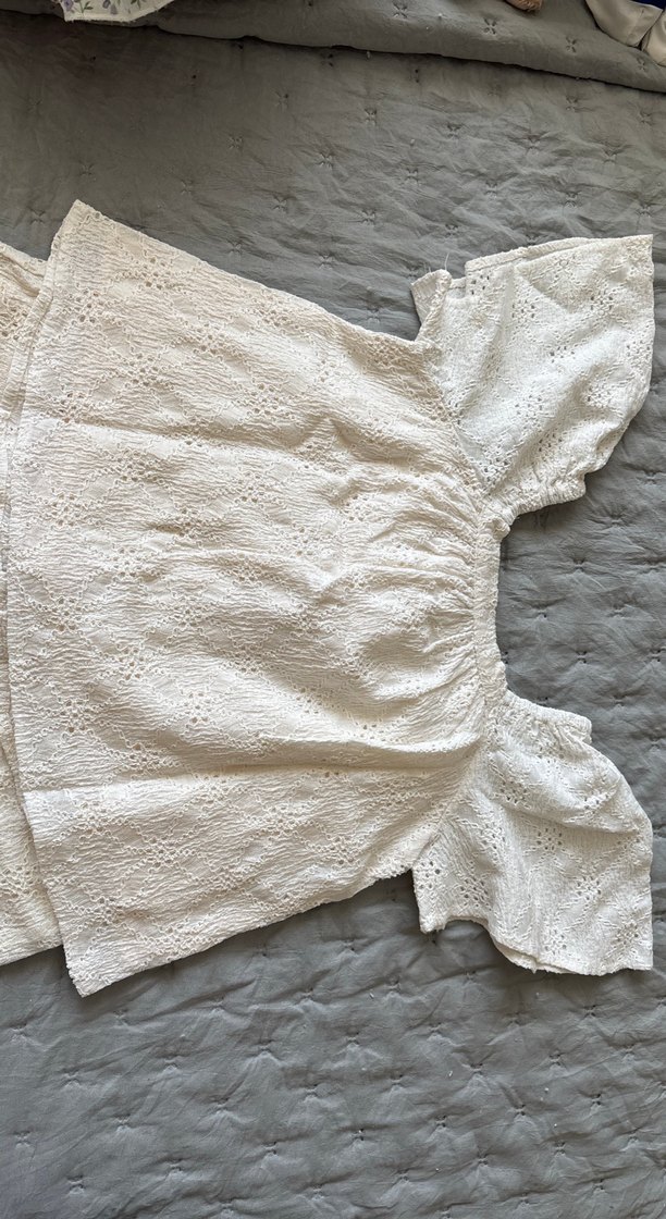 Dantel Detaylı Bol Kesim krem kız çoçuk Pantolon ve üst takım - Görsel 5