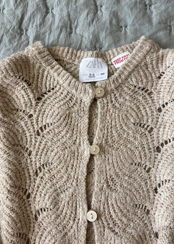 Bej Örgü çoçuk Hırka Uzun Kollu - Görsel 2