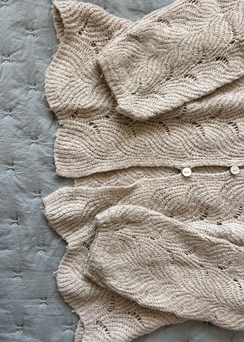 Bej Örgü çoçuk Hırka Uzun Kollu - Görsel 4