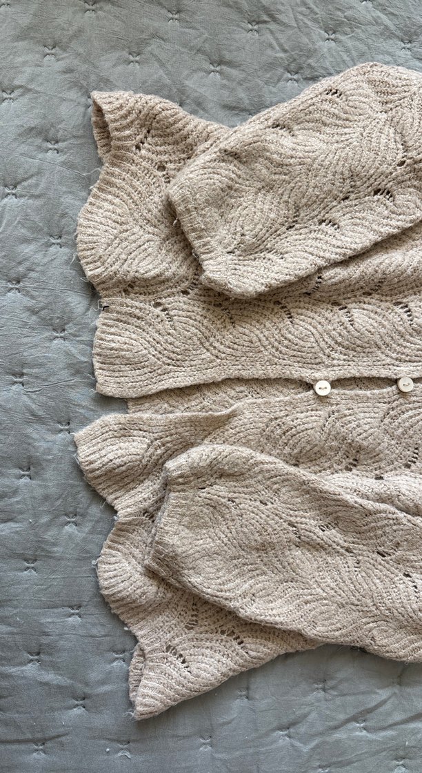 Bej Örgü çoçuk Hırka Uzun Kollu - Görsel 4