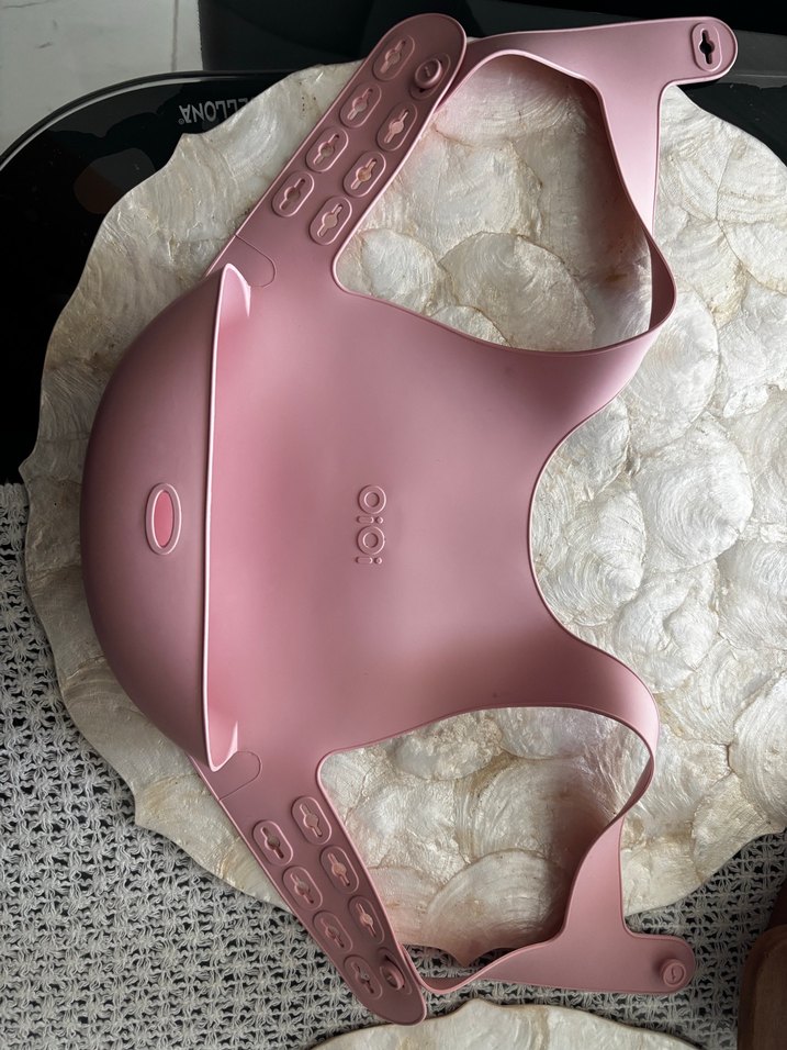 Pastel Pembe oioi silikon Bebek Mama Önlüğü - Görsel 2