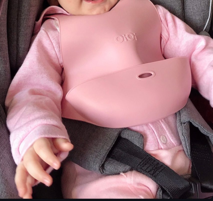 Pastel Pembe oioi silikon Bebek Mama Önlüğü - Görsel 3