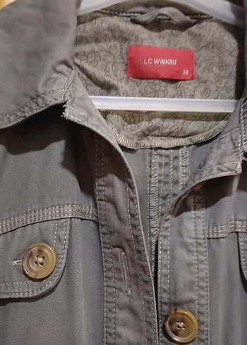 38 Beden gri Renk Düğmeli Gri Denim Kadın Ceket