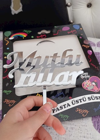  Renkli Happy Birthday Pasta Süsü
