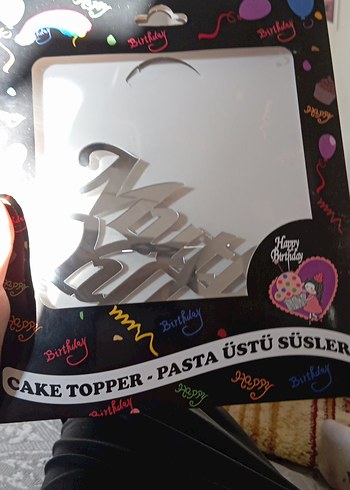 Renkli Happy Birthday Pasta Süsü
