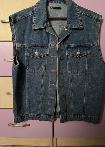 Trendyol & Milla Düğmeli Mavi Kolsuz Denim Ceket