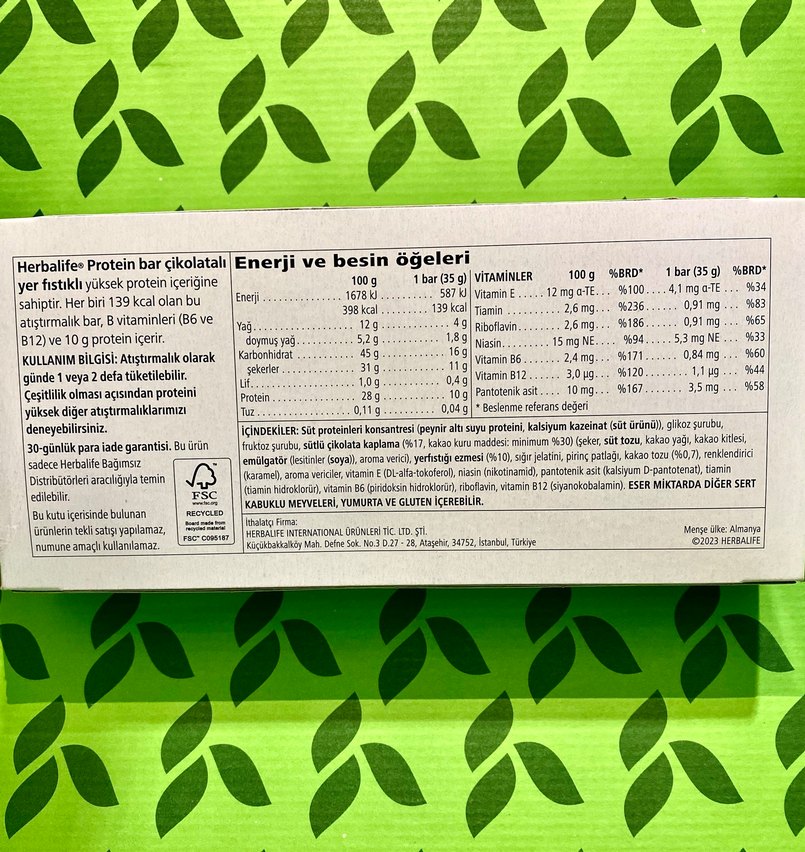 Herbalife Protein Bar Çikolatalı Yer Fıstıklı - Görsel 2