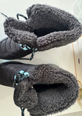 37 Numara  Mavi Bağcıklı Dolgu Topuk Bot - Görsel 2