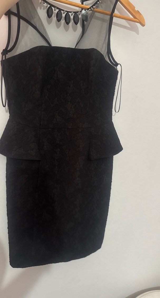 Siyah V Yaka Kolsuz Uzun Gotik Elbise - Görsel 3