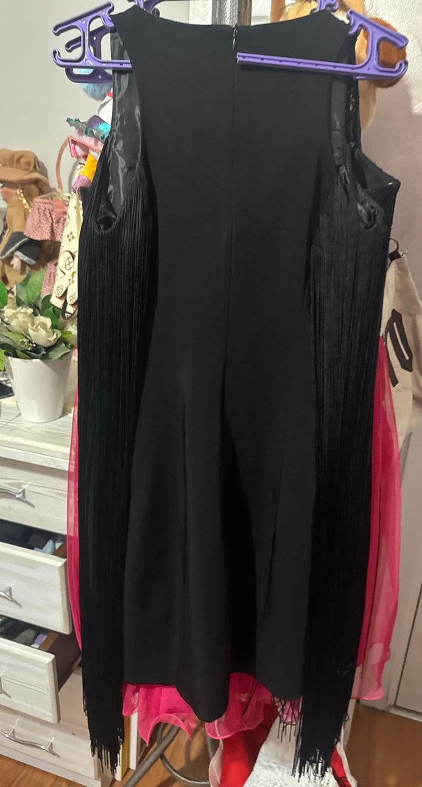 Siyah Uzun Drapeli Abiye Elbise - Görsel 2