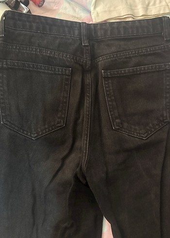 Düğmeli Rahat Kesim Kadın Kot Pantolon - Görsel 3