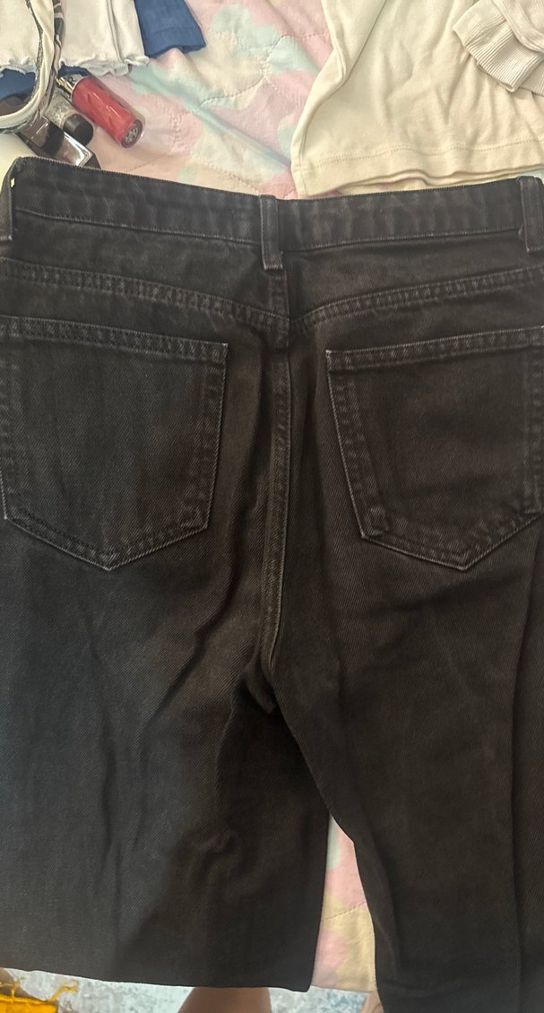 Düğmeli Rahat Kesim Kadın Kot Pantolon - Görsel 3