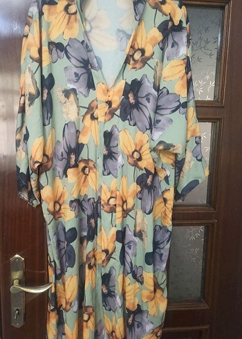 Bohem V Yakalı Uzun Desenli kimono