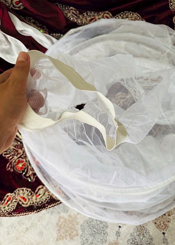 38 Beden beyaz Renk Nakışlı Beyaz Uzun Hamile Eteği