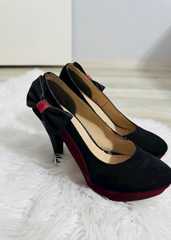 37 Beden bordo Renk Bordo Desenli Kadın Stiletto 37 Numara