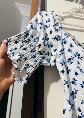 Diğer Çiçek Desenli Hamile Bluzu V Yaka