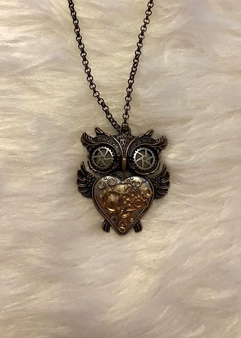 Steampunk Baykuş Kolye