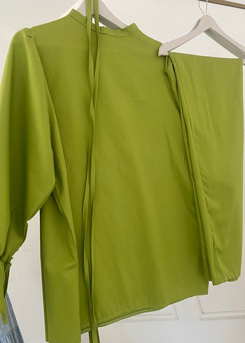 Uzun Kollu, Drapeli Yeşil Tunik takım - Görsel 3