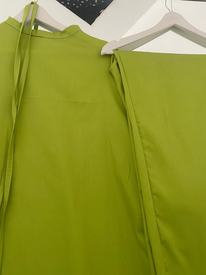 Uzun Kollu, Drapeli Yeşil Tunik takım - Görsel 2