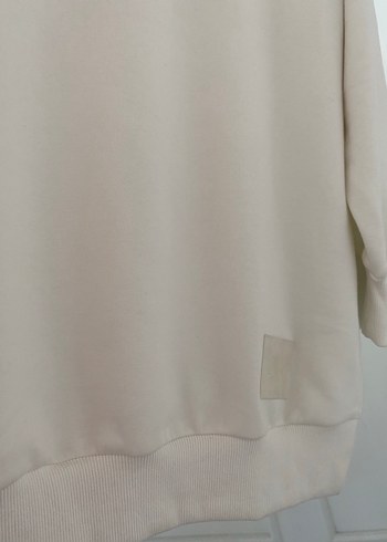 Kadın Beyaz Salaş Uzun Kollu Sweatshirt - Görsel 4