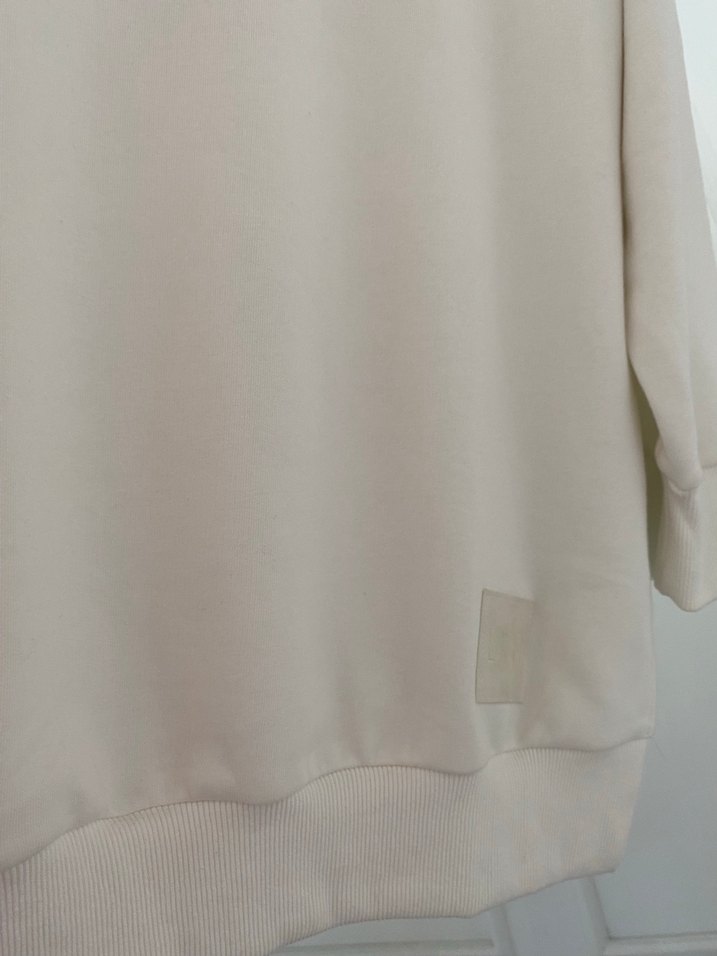 Kadın Beyaz Salaş Uzun Kollu Sweatshirt - Görsel 4