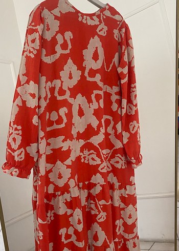 Trendyol & Milla Uzun Kollu Kırmızı Batik Desenli Bohem Elbise