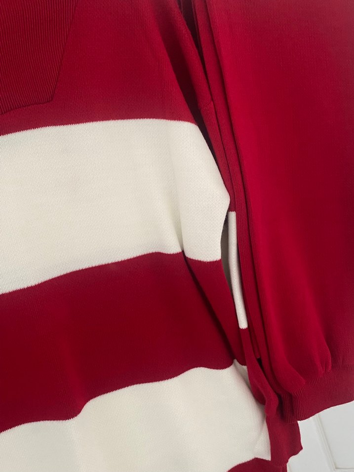 Bordo Yüksek Yakalı Rahat Kesim Triko Takım - Görsel 3