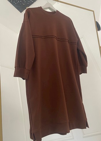 Kahverengi Uzun Kollu Salaş Kadın Tunik - Görsel 6