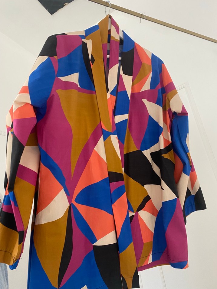 Renkli Baskılı Uzun Kadın Kimono - Görsel 5
