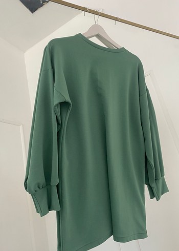 Uzun Kollu Midi Yeşil Tunik - Görsel 2