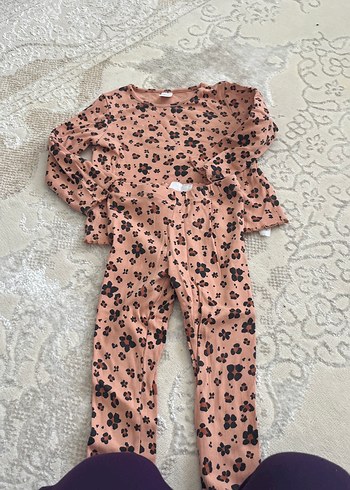 LC Waikiki Pembe Bebek Kız Uzun Kollu Dantelli Takım