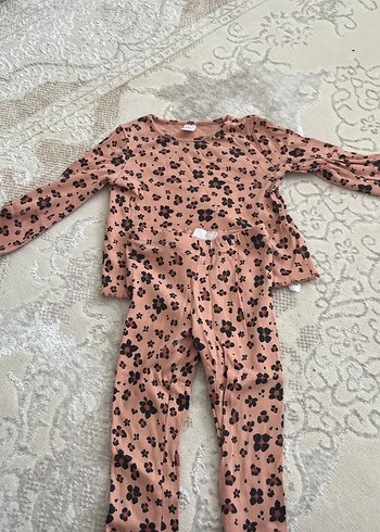 Pembe Bebek Kız Uzun Kollu Dantelli Takım