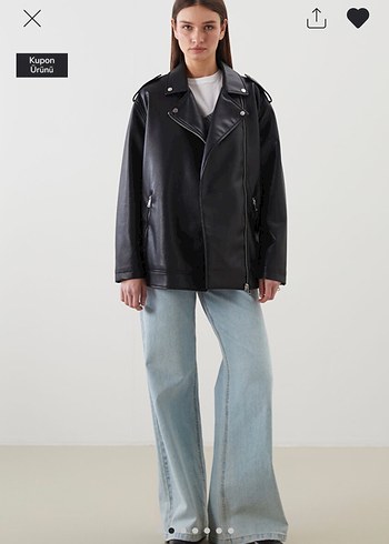 Lcw Siyah Kadın Deri Biker Ceket - Görsel 2