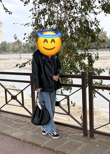 Lcw Siyah Kadın Deri Biker Ceket - Görsel 5