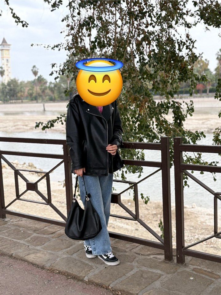 Lcw Siyah Kadın Deri Biker Ceket - Görsel 5